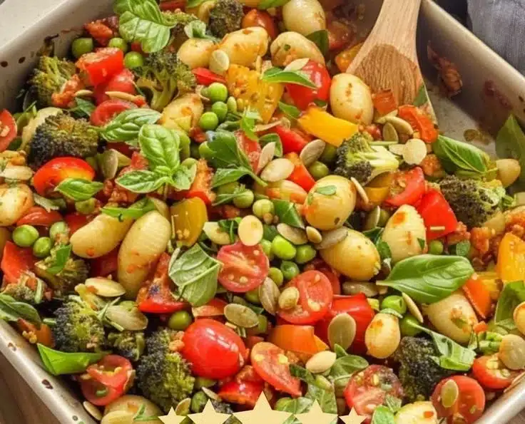 Sheet pan Tikka Masala Gnocchi with cashew sauce and spices