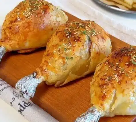 Delicious Cheese Chicken Thigh Pastry with golden crust and creamy filling