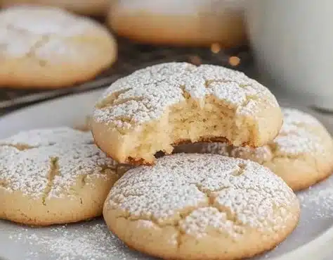 Batch of festive Christmas cookies with nutmeg ready for the holidays