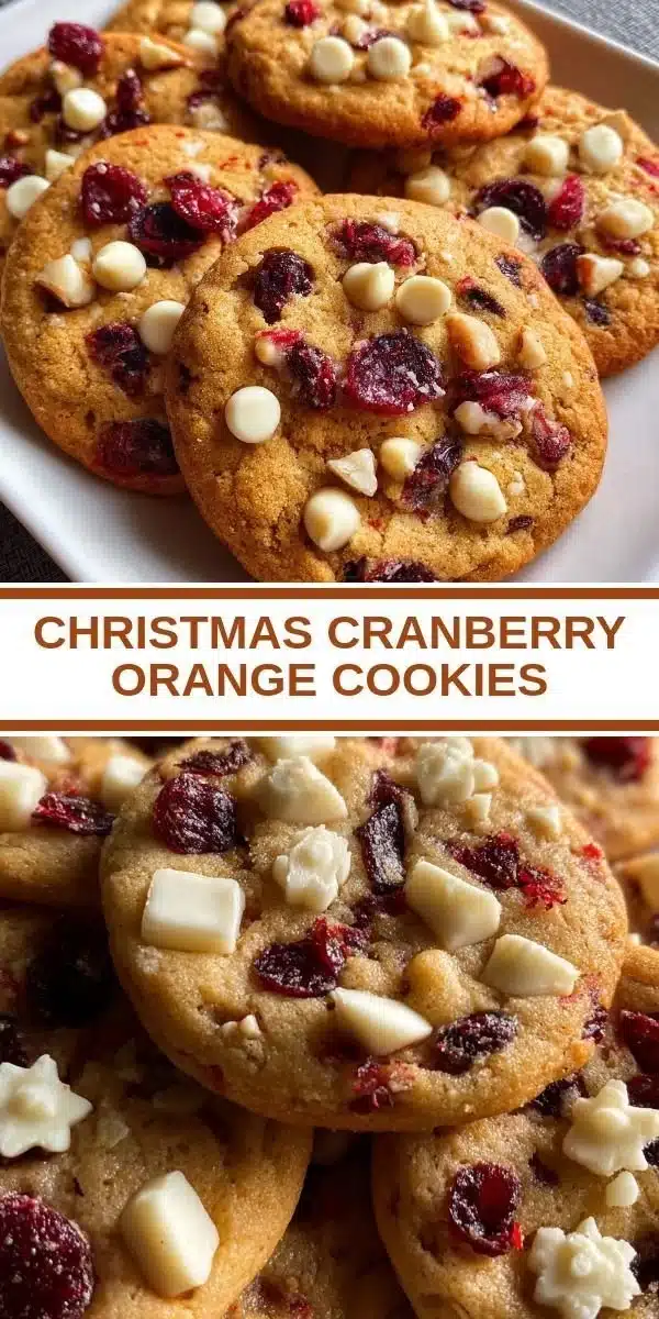 Christmas Cranberry Orange Cookies with vibrant red cranberries and orange zest