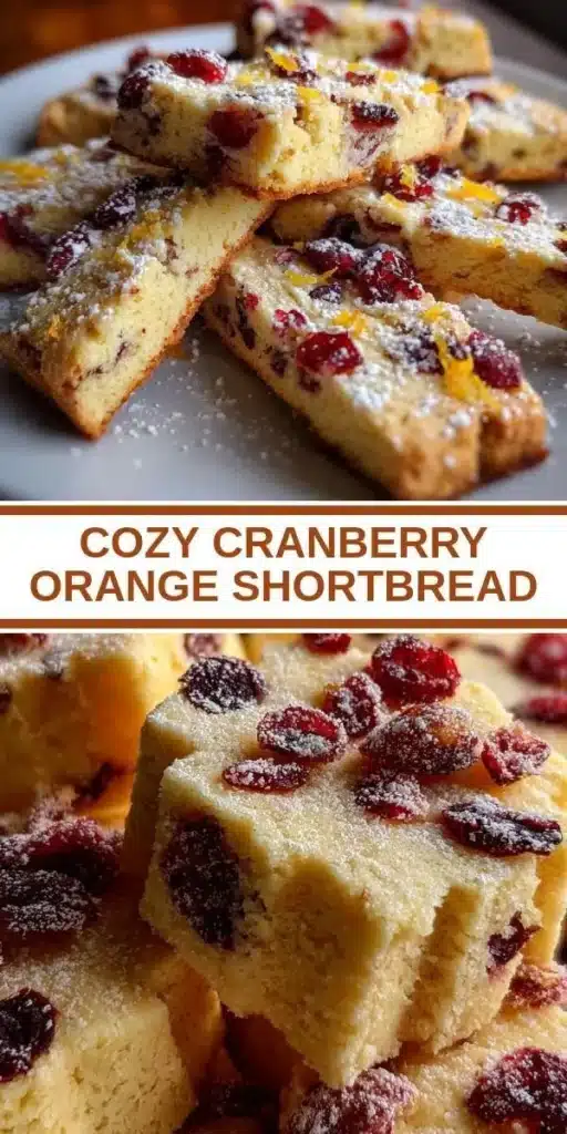 Cozy cranberry orange shortbread cookies on a festive plate