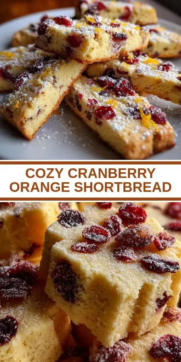 Cozy cranberry orange shortbread cookies on a festive plate