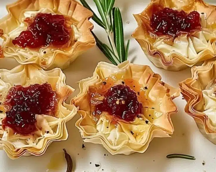 Cranberry Brie Phyllo Cups - a delicious holiday appetizer