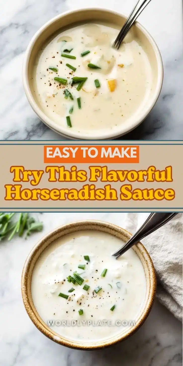 Delicious creamy horseradish sauce in a bowl, ready to enhance your dishes.