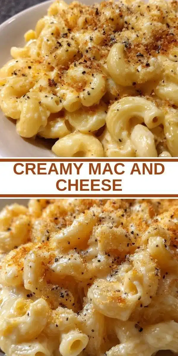 Creamy Mac and Cheese 9 A delicious bowl of creamy mac and cheese topped with melted cheese and breadcrumbs.