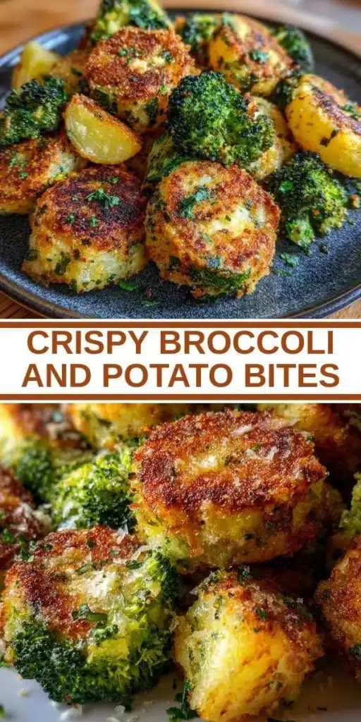 Crispy broccoli and potato bites served as a healthy snack option