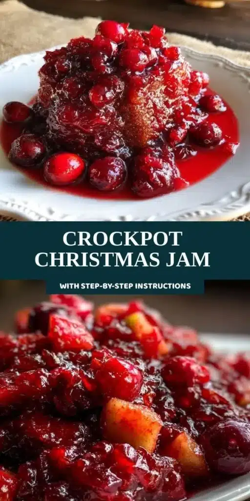 Delicious homemade Crockpot Christmas Jam in a jar
