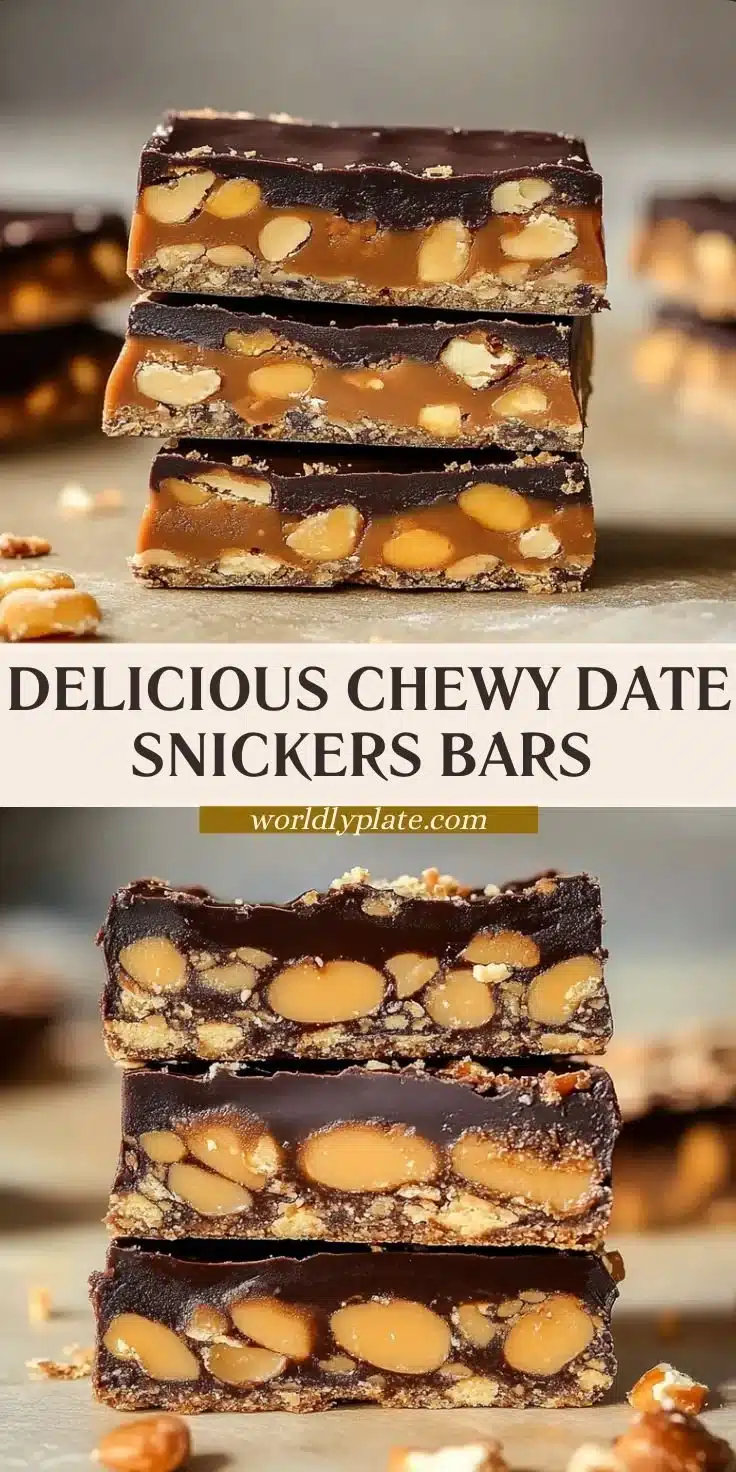 Guilt-free Date Snickers Bars made with natural ingredients and dates.