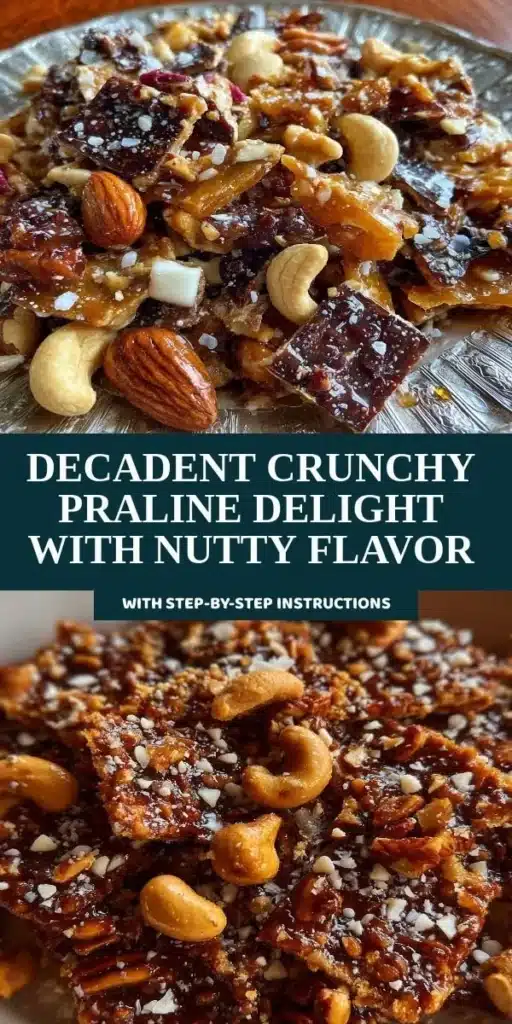 Decadent crunchy praline delight showcasing nutty flavor and rich texture