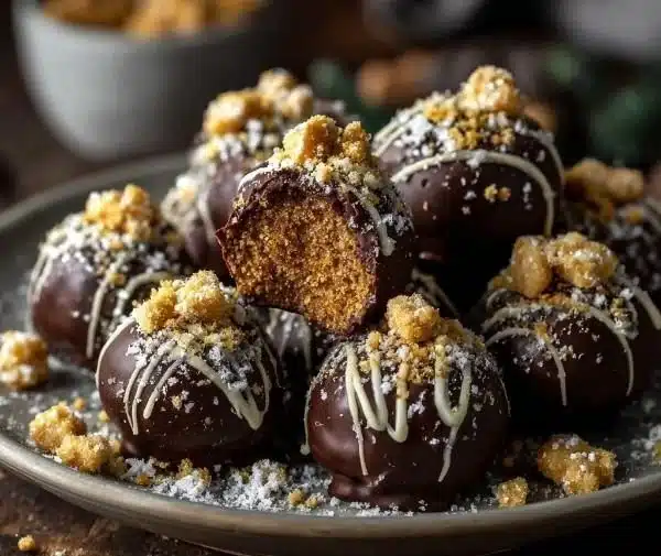 Decadent Spiced Gingerbread Truffles with Creamy Chocolate Coating 4 Decadent spiced gingerbread truffles with a creamy chocolate coating