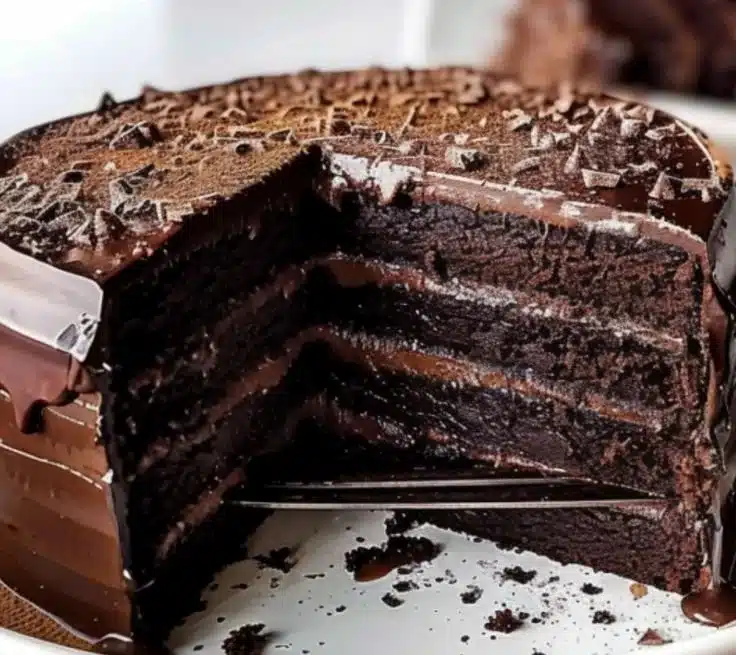 Delicious Espresso Dark Chocolate Midnight Cake with rich frosting