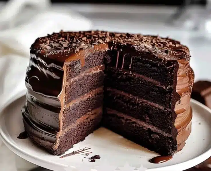 Delicious Espresso Dark Chocolate Midnight Cake with rich frosting and decoration.