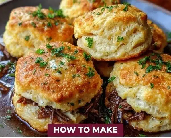 Delicious French Dip Biscuits served with au jus for dipping