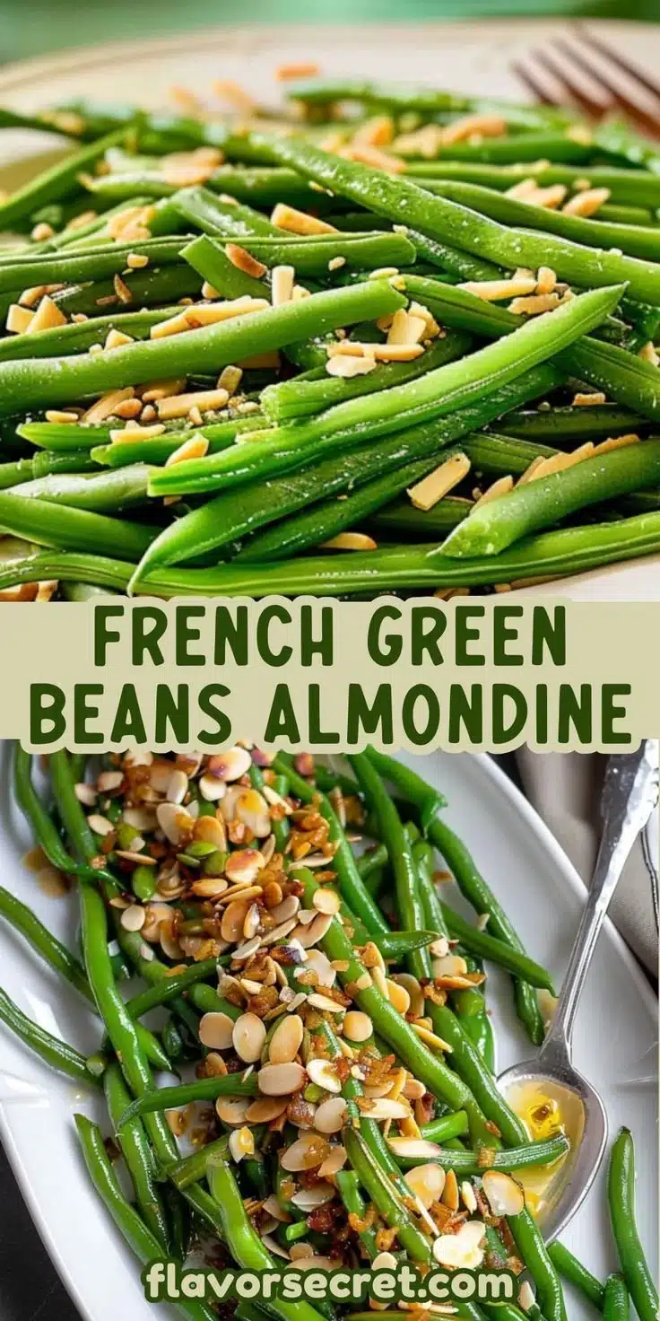 Delicious French green beans sautéed with almonds for a flavorful side dish