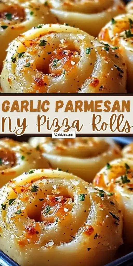 Garlic Parmesan New York Pizza Rolls served on a plate