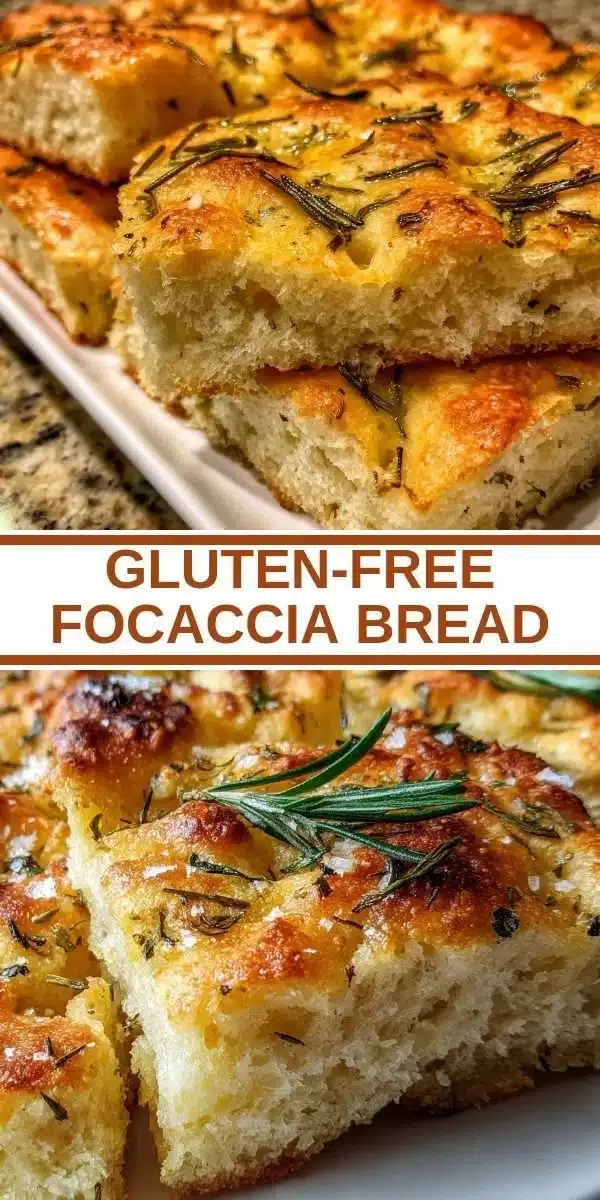 Gluten-Free Focaccia Bread 2 Homemade gluten-free focaccia bread topped with fresh herbs and olive oil