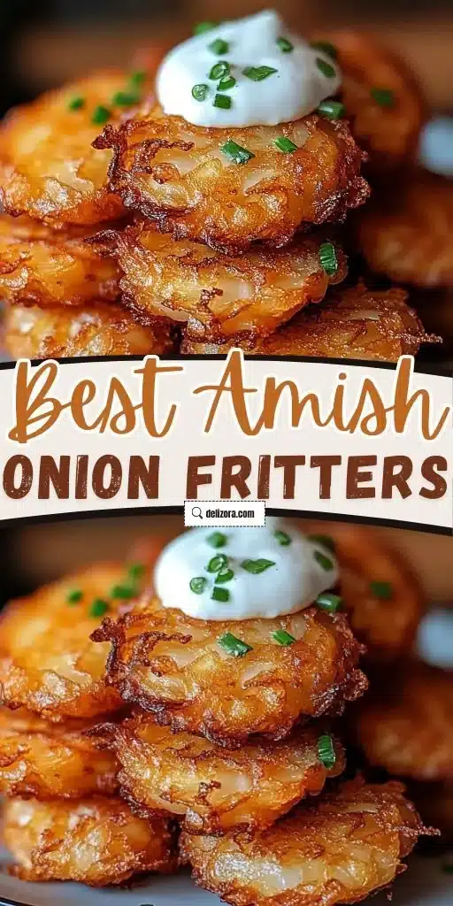 Delicious golden Amish onion fritters served as a homemade snack