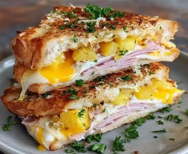 Delicious Hawaiian Roll Grilled Cheese sandwich with melted cheese and toasted bread