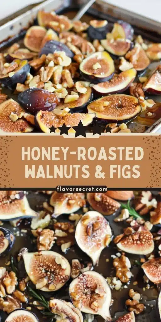 Honey-roasted walnuts and figs dish garnished for a sweet and crunchy snack