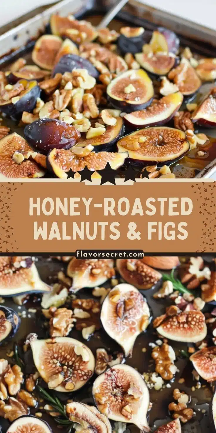Honey-roasted walnuts and figs dish garnished for a sweet and crunchy snack