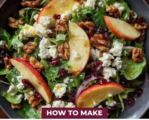 Honeycrisp Apple & Feta Salad with mixed greens and nuts