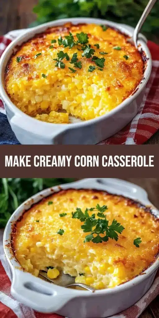 Easy and creamy Jiffy corn casserole ready for family gatherings
