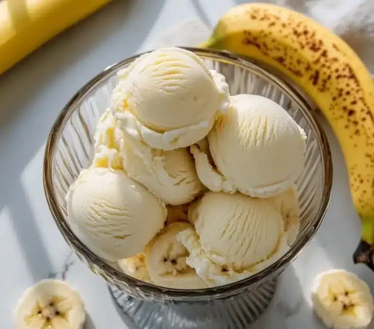 Homemade banana ice cream made with Ninja Creami