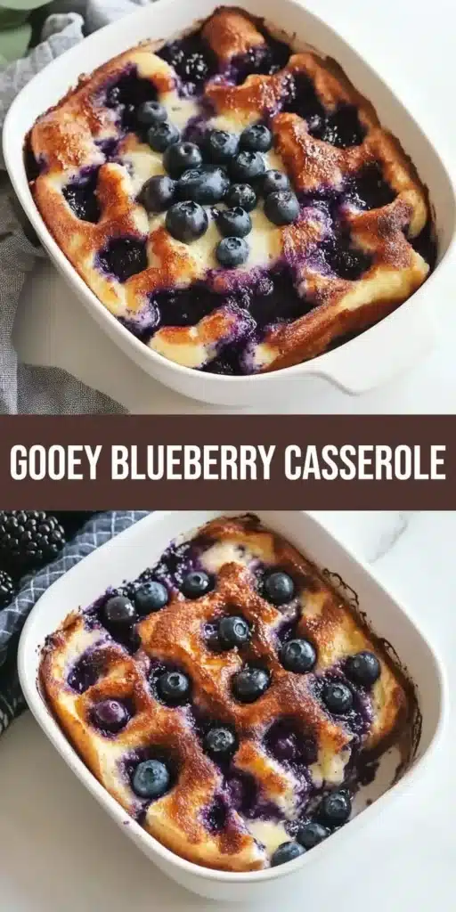 Overnight blueberry French toast casserole topped with fresh blueberries