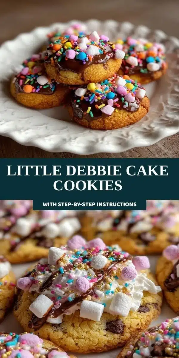 Little Debbie Cake Cookies 8 Little Debbie Cake Cookies assortment on a colorful plate.