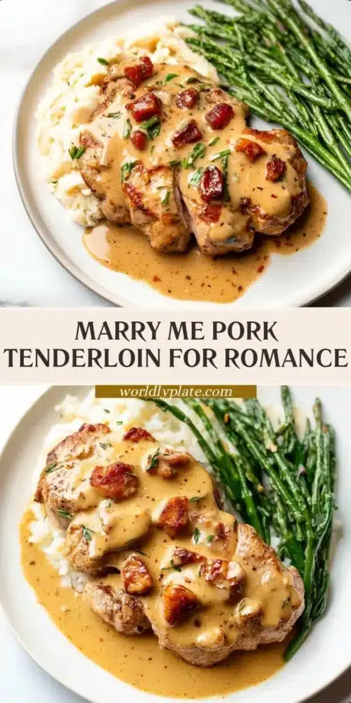 Marry Me Pork Tenderloin served with garnishes on a plate