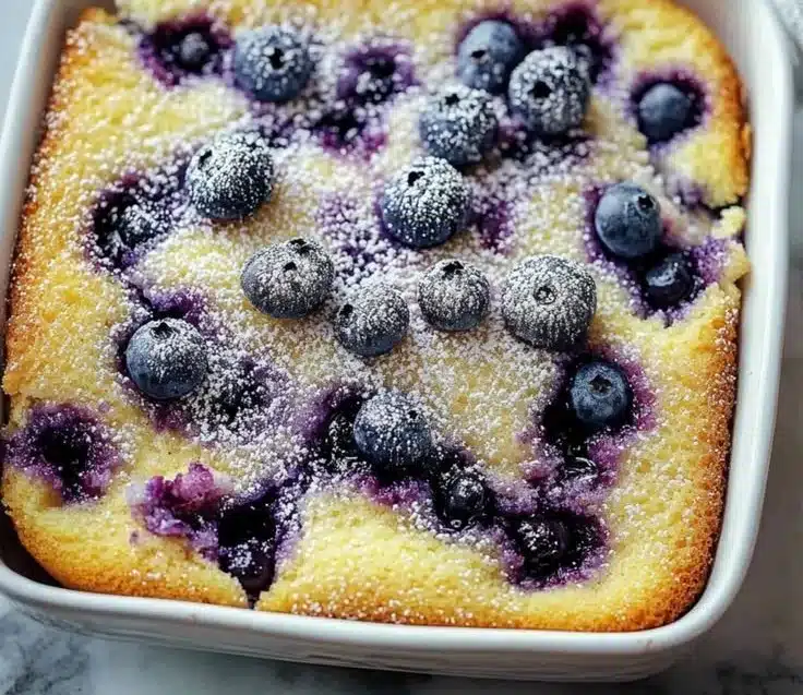 Melt-in-your-mouth blueberry Christmas cake garnished with fresh blueberries