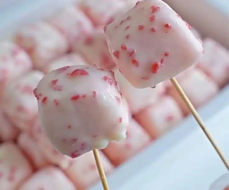 No-mold peach yogurt ice cream bars ready to enjoy on a sunny day