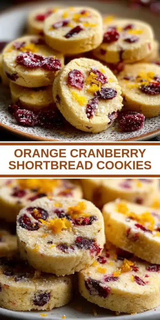 Delicious Orange Cranberry Shortbread Cookies on a plate