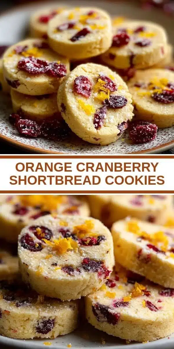 Delicious Orange Cranberry Shortbread Cookies on a plate