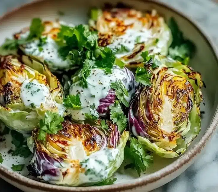 Creamy refreshing cabbage salad with yogurt and fresh vegetables