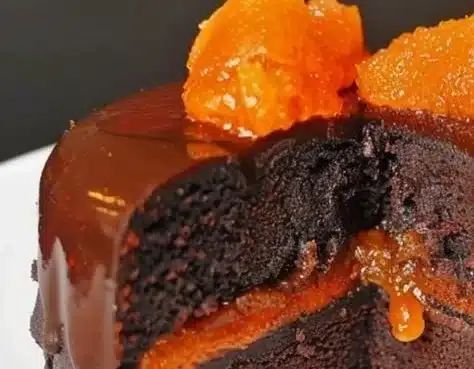 Sacher Cake 2 Delicious Sacher Cake with chocolate glaze and apricot jam layers
