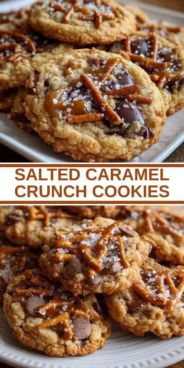 Delicious Salted Caramel Crunch Cookies with a sweet and salty flavor combination