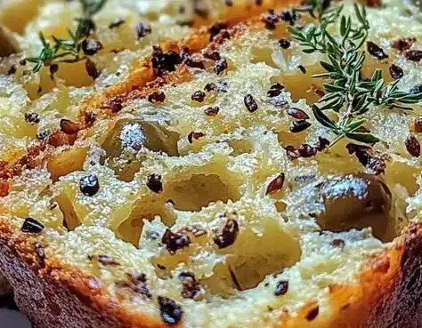 Savory Cheese & Olive Quick Bread 6 Savory Cheese and Olive Quick Bread fresh out of the oven, perfect for snacking.