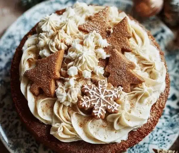 Spiced Creamy Gingerbread Frosting with Vanilla Infusion 2 Delicious spiced creamy gingerbread frosting with vanilla infusion on cookies