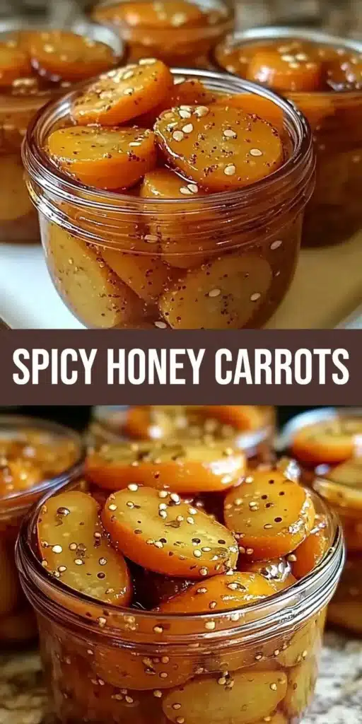 Spicy Sweet Hot Honey Pickled Carrots in a jar