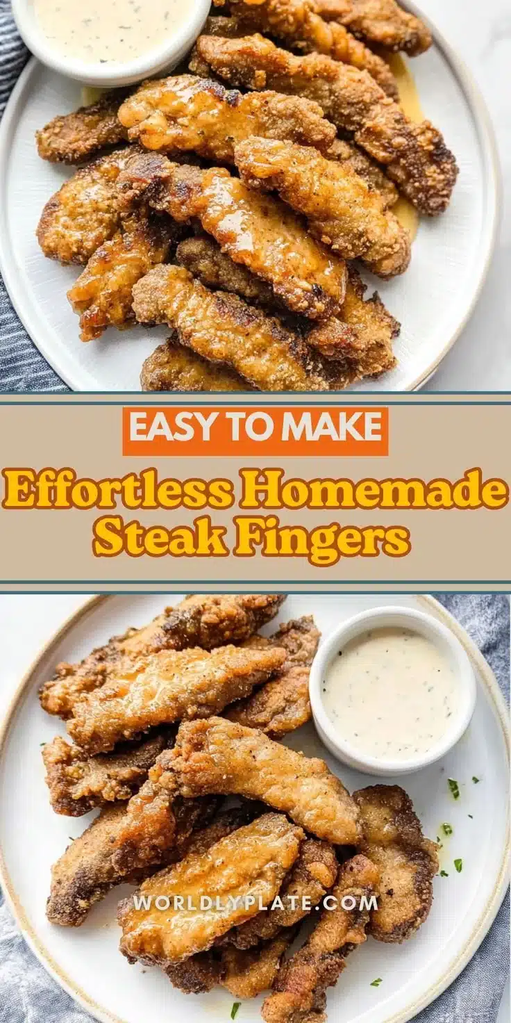 Deliciously crispy steak fingers served with dipping sauce