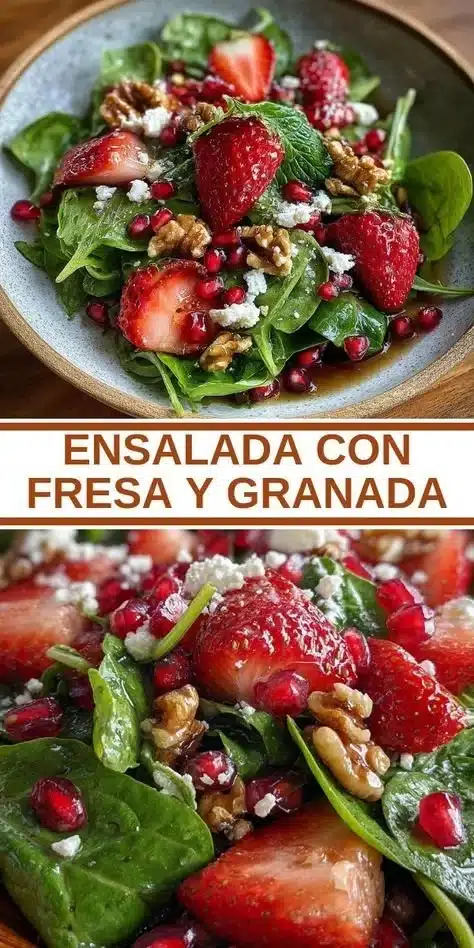 Strawberry Pomegranate Salad 9 A vibrant Strawberry Pomegranate Salad with fresh ingredients and colorful toppings.