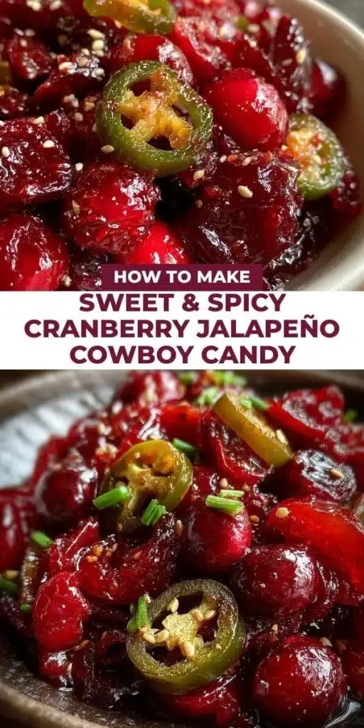 Jar of sweet and spicy cranberry jalapeño cowboy candy