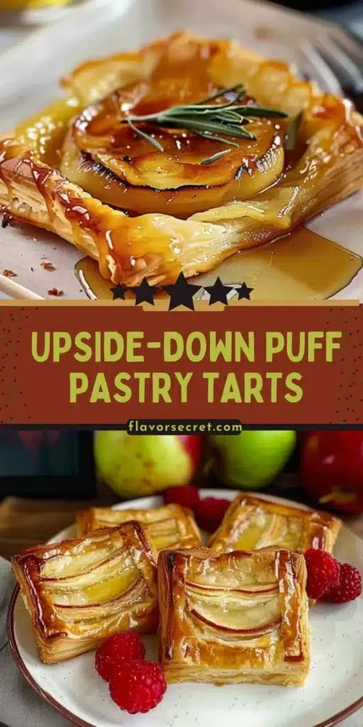 Delicious upside-down puff pastry tarts with caramelized fruit topping