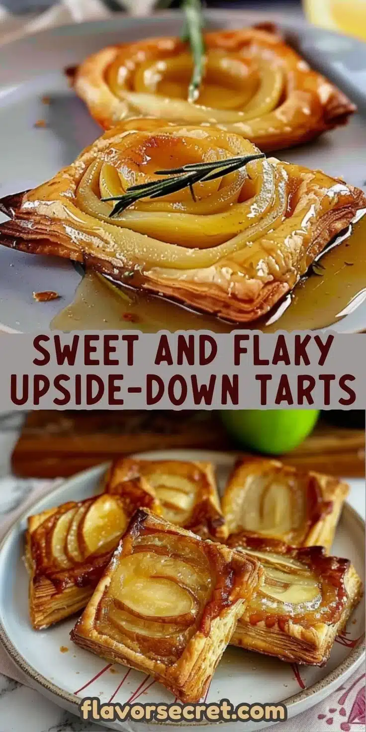A delicious upside-down puff pastry tart topped with fresh fruits and caramel glaze.