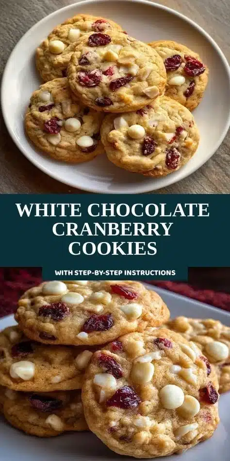 White Chocolate Cranberry Cookies 9 Freshly baked white chocolate cranberry cookies on a cooling rack