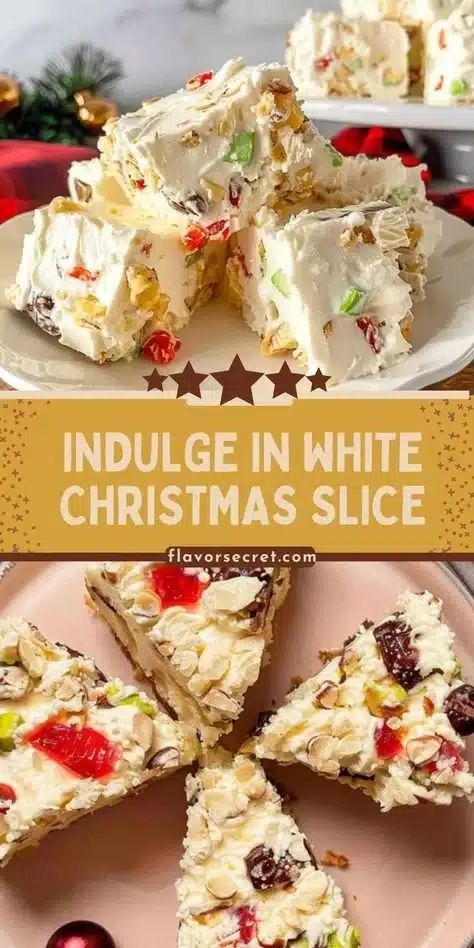 Delicious White Christmas Slice dessert, perfect for festive celebrations.