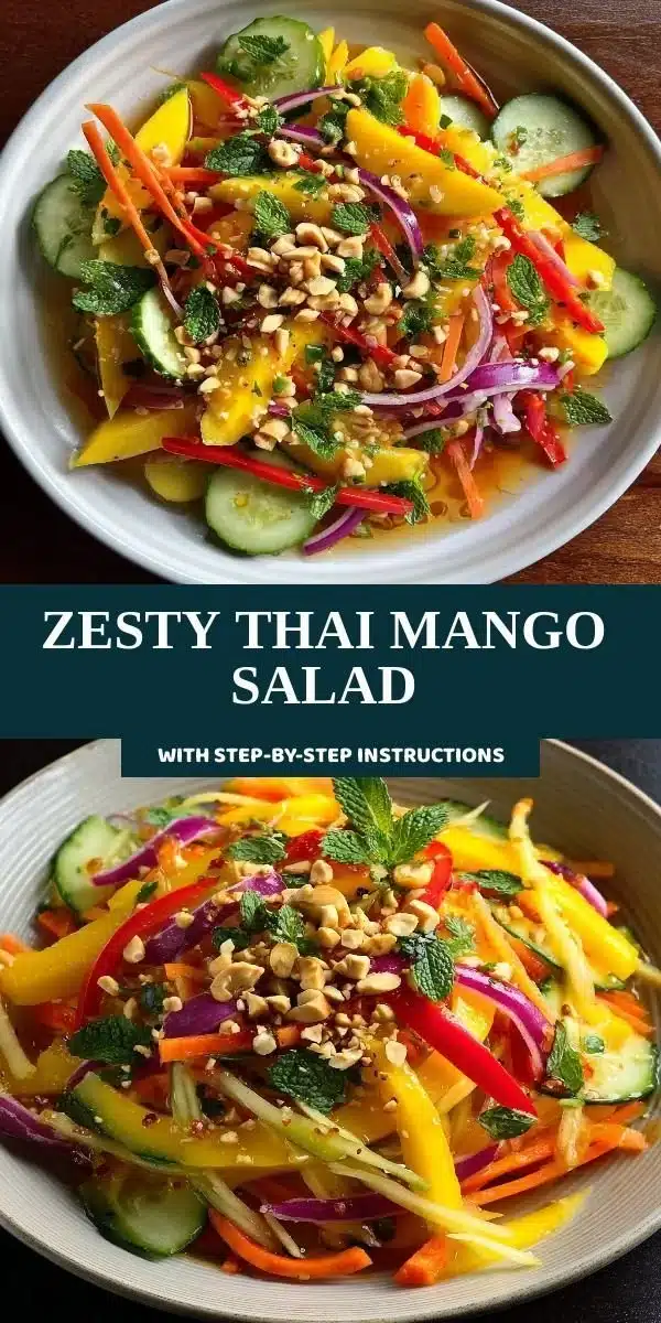 Zesty Thai Mango Salad 6 Fresh Zesty Thai Mango Salad with vibrant ingredients and dressing