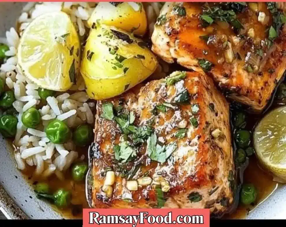 Cajun Honey Butter Salmon served with vegetables on a plate