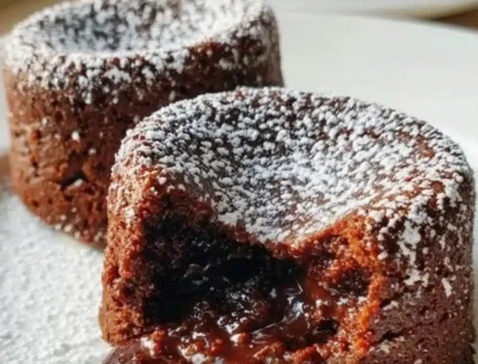 Deliciously decadent chocolate lava cakes with molten centers served on a plate